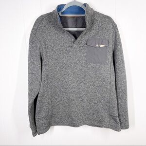 Woolrich Gray Quarter Snap Long Sleeve Sweater Size Large